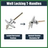 Motoforti 1 Set Garage Door T-Handle Lock Kit Shed Door
