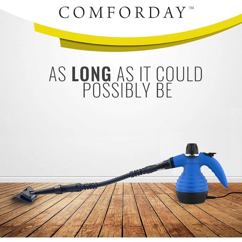 Comforday Handheld Pressurized Steam Cleaner - Multi-Purpose Steamer with 9-Piece