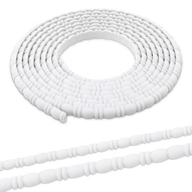 Taaizau 118" x 0.39" Peel & Stick Ball and Spindle Decorative Molding Trim, Flexible 3D Wall Moulding Strip for Home Decoration, Bathroom Mirror Frame, Cabinet, Backsplash Tile (Unfinished White)