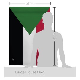 Americana Home & Garden HS140221-BO Sudan World Nationality Decorative Vertical, House Flag Set 28"x 40" w/Flagpole, Multi-Color