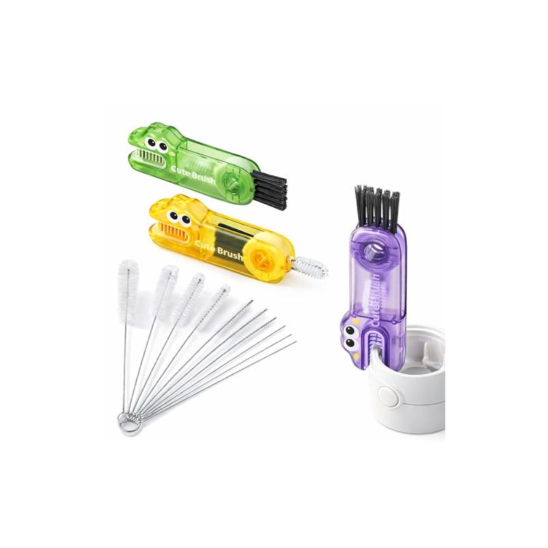Genérico Kit 3 Cepillos para Lavar Botellas y Tapas y