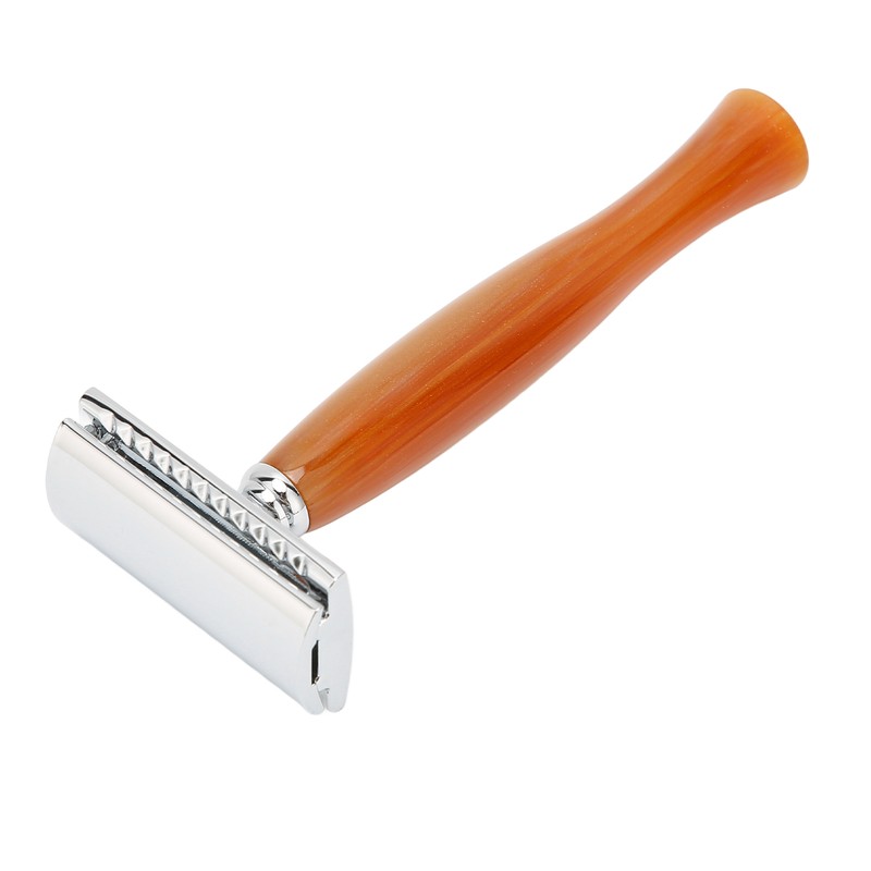 Long Handle Double Edge Safety Razor Zinc Alloy Resin Manual