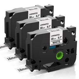 COLORWING COLORWING Kompatibel für Brother P-touch 18mm Bänder TZe-241 D400 Schriftband TZ tape TZe241 Weiß für Brother PT-D400 D410 D450 PT-1830 2430, tze 18mm Schwarz auf Weiß 0.7" White, 3er