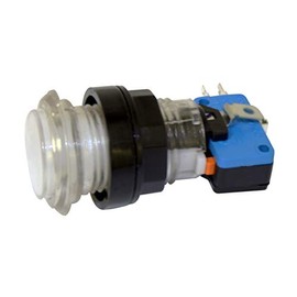 RetroArcade.us ra-Button-White-led1 Arcade Game Illuminated Push Button (White)