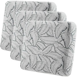 Fuloon Seat Cushion Covers, Stretch Couch Slipcovers Sofa Cushion Protective Solid Chair Slipcovers Washable Suitable for Armchair Loveseat Sofa 3 PC Dark Grey