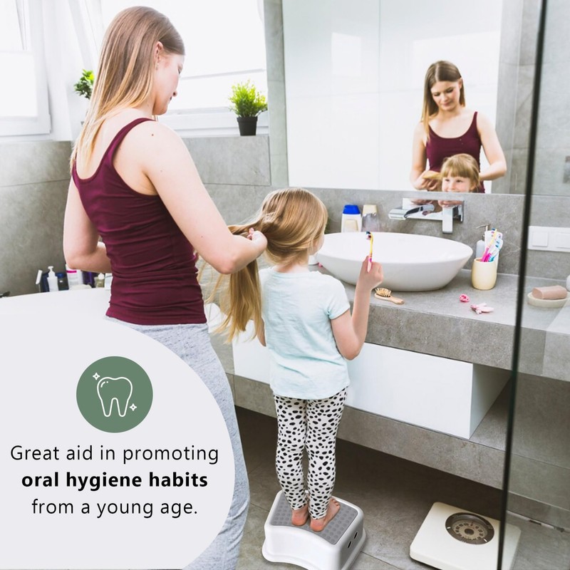 UNCLE WU Step Stool for Kids - Bathroom Safety Bottom