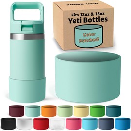 Jmoe USA Silicone Boot for Yeti Rambler Jr 12oz and 18oz Bottle | 2mm Sleeve | Anti-Slip Boot | Protector for the Bottom of your Bottle | Protects Against Damage | BPA Free Silicone (Seafoam)