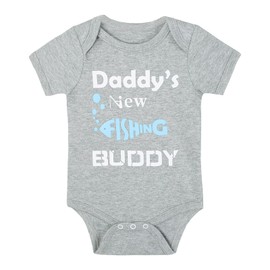 CNINS Fish Themed Baby Gifts Baby Boy "Daddys New Fishing Buddy" Bodysuit Newborn Fishing Outfit (Ca-DFGB,3-6M)