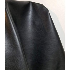 NAT Leathers 24 inch x 54 inch Vegan Faux Leather Fabric by The Yard Synthetic Pleather 0.9 mm Soft Smooth Upholstery 9 sq.ft. (24" x 54" -2/3 of Yard) (Black)