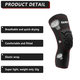 EULANT Volleyball Knee Pads for Teenagers and Adults, Elastic Knee Protectors MTB, Soft Thin Knee Pads Sleeve for Handball, Football, Goalkeeper, Bicycle (L = 35-37 cm (Patella Circumference))