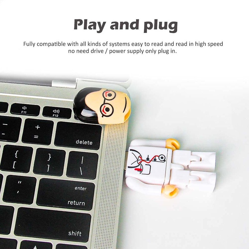Novelty USB Flash Drive 64GB, LEIZHAN Doctor Robot Toy Character