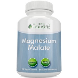 Malato de Magnesio 400 mg  Magnesium Malate Supplement, 270 Vegan Tablets                                                                             