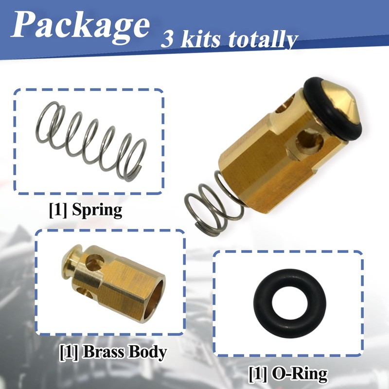 Generic Pressure Washer VRT3 Regulator Valve Kits, Unloader Check Valve