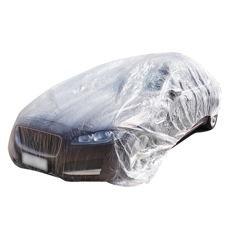 Vroelos 12.5'x21.5' Clear Plastic Disposable Car Protective Cover, Temporary Universal