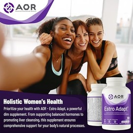 AOR AOR Estro Adapt 60 Capsules 30-Day Supply - Hormonal Balance Supplement with DIM, Calcium D Glucarate & Choline, Support Liver Function, Vegan, Non-GMO and Gluten-Free - Estrogen Balance for Women