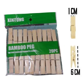 mdj Pinzas Chica Para Ropa Bambú 120 Piezas Ecológica