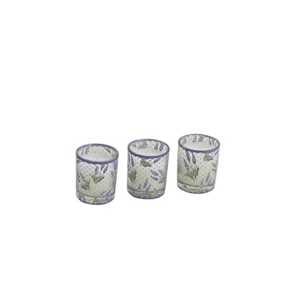 Meindekoartikel Gift Set Lavender 3 Tea Lights with Scented Wax