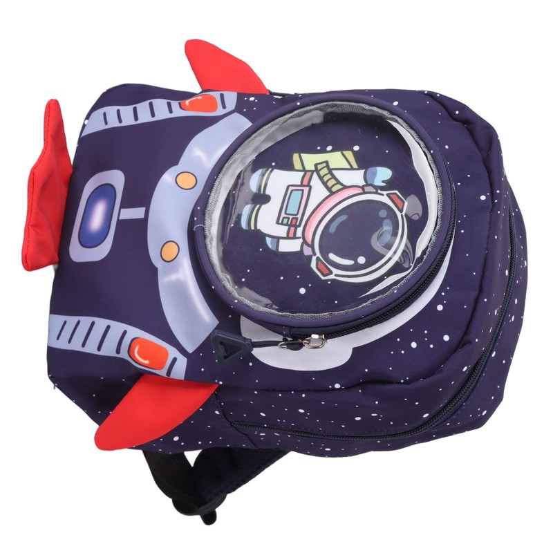 Kids Backpack Cartoon Spaceman Style Anti Lost Rope Large Capacity