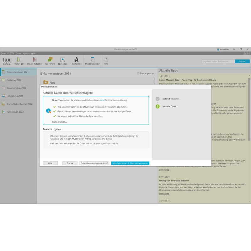 Tax 2022 (für Steuerjahr 2021|frustfreie Verpackung)