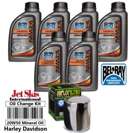 JSI Bel Ray Kit Harley Davidson Engine Oil Change Kit V Twin Cam Dyna Softail Fatboy Electra
