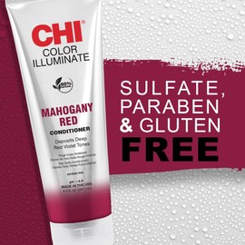 CHI CHI Color Illuminate Conditioner, Helps Maintain Fresh Color In Natural & Color-treated Hair, Sulfate, Paraben, & Cruelty-Free, Mahogany Red, 8.5 Oz