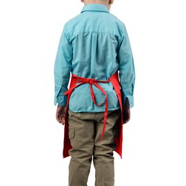 KNG Kids Cooking Apron for Girls and Boys – Medium, Red, 2 Pack