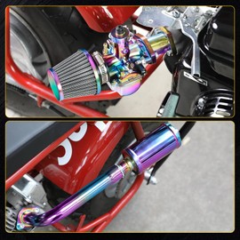 HIAORS VM22 26mm Carburetor Exhaust Muffler Stage 2 for Predator 212 196cc 224cc Mini Bike Coleman CT200U BT200X Baja Warrior MB200 Axis M200 GX160 6.5hp OHV Engine KT196 Go Kart Parts