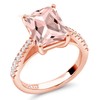 Gem Stone King 18K Rose Gold Plated Silver Peach Simulated