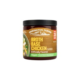 Orrington Farms Vegan Chicken Flavored Broth Base, Bring Flavor to Your Favorite Soups & Stews, Gluten Free, Vegetarian Friendly, Easy-to-Use, 6oz Jar