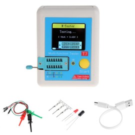HiLetgo LCR-T7 - Probador de transistores TFT Diodo Triodo Medidor de capacitancia LCR Medidor NPN PNP MOSFET IR Multifunción Probador Multímetro