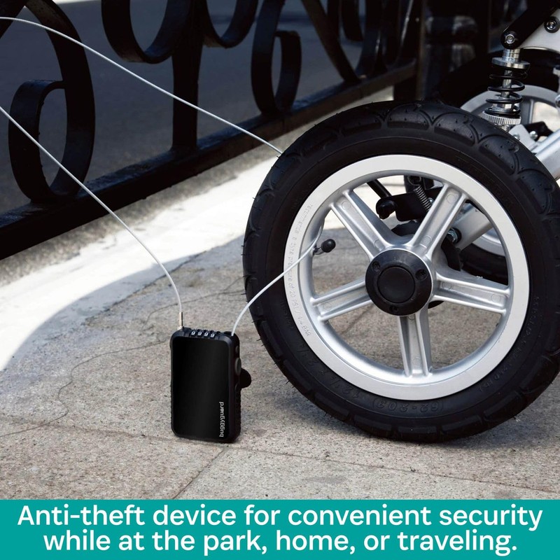 Buggygear Stroller Lock - Anti-Theft Retractable Combination Chain Cable Locks,