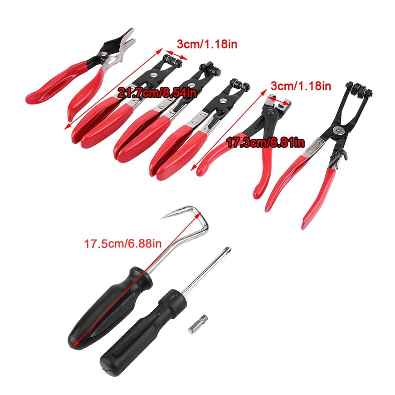 Unbranded 9pcs Steel & Plastic Flexible Hose Clamp Clip Plier