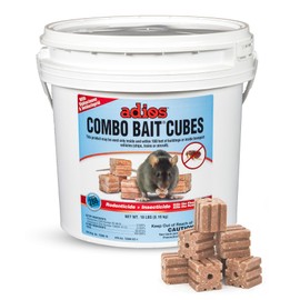Kaput Adios Combo Bait Cubes – Dual-Action Rodenticide + Insecticide Rat Bait Blocks for Rats, Mice & Fleas, 18 lbs