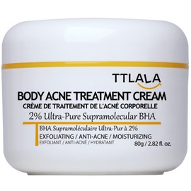 Tratamiento para eliminar el acné en los glúteos, crema humectante con 2% de ácido salicílico, aceite de árbol de té y hamamelis.