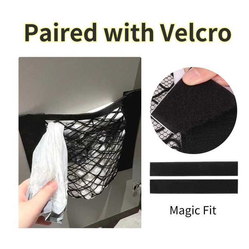 Wmavale Universal Mesh Cargo Net with Tape, Black Polyester, Hook