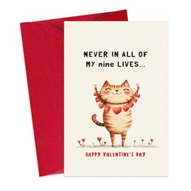 FLYAB Orange Cat Valentines Card for Him Her - Funny kitty Valentines Day Cards for Kids Boys Girls Valentine's Day Card Gifts for Boyfriend Girlfriend Friends Daughter Son