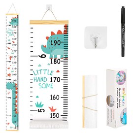 Height Chart for Kids,Baby Height Growth Chart,Wall Hanging Measuring Ruler for Baby Girls Boys Toddler Bedroom (Blue Dinosaur)
