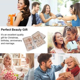 Manicure Set - Luxurious Leather Travel Case with Complete Stainless Steel Nail Clippers and Care Tools - Portable 18-Piece Nail Kit (Pink)