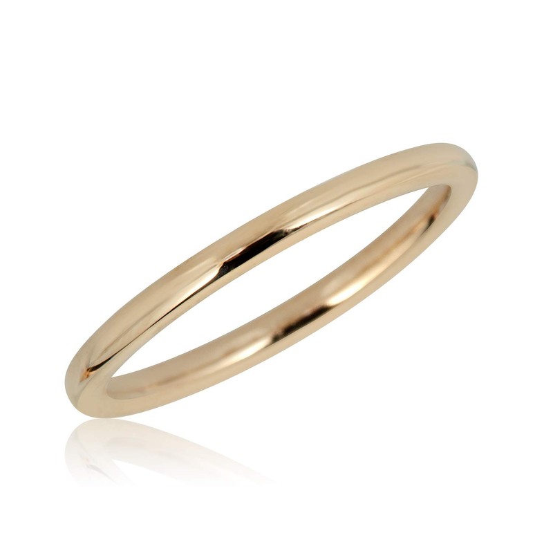AVORA 10K Yellow Gold Plain Band Stackable Ring - Size