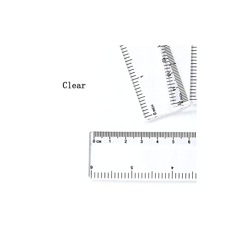 6 Pcs Clear Ruler,6 inch Ruler, Plastic Ruler, Drafting Tools,
