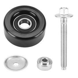 Drive Belt Idler Pulley with Bolt 17mm 0.67" Insert Dust Shield Retainer Spacer - Compatible for Mazda 3 5 6 MX-5 CX-7 - Replace Part LFH115940A