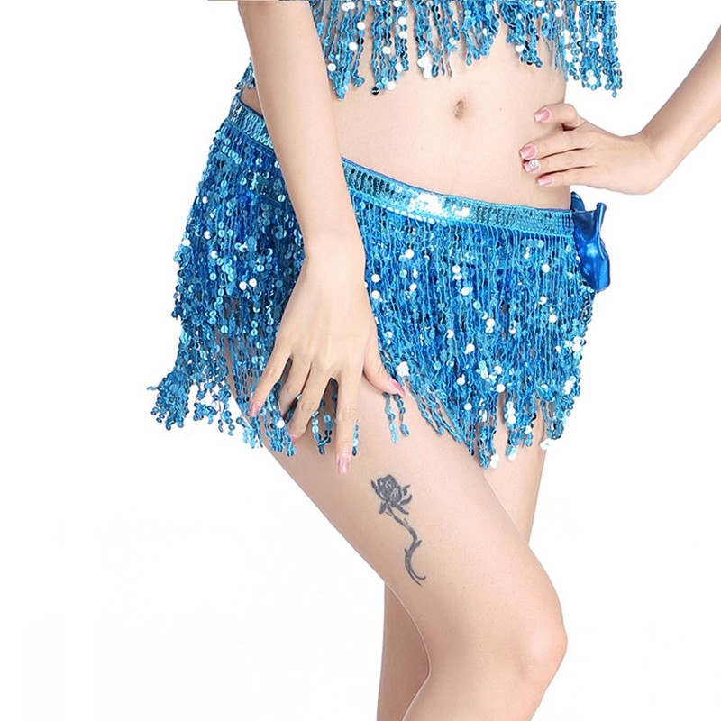 MUNAFIE Women's Belly Dance Hip Scarf Performance Outfits Skirt Festival