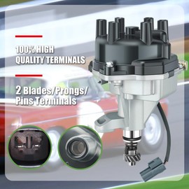 MAS Ignition Distributor w/Cap & Rotor and Set of 6 Wire Sets Compatible with 1996-2004 Nissan Frontier Xterra Quest Pickup 3.3L V6