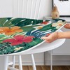 Eiuflka Round Fitted Tablecloth with Elastic Tropical Palm Leaves Outdoor