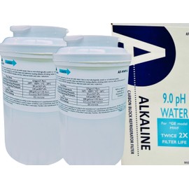 AF-MWF-Alkaline Water Filter Replacement Compatible with GE model MWF, 2X Life (pH level 9.0) Two-Pack