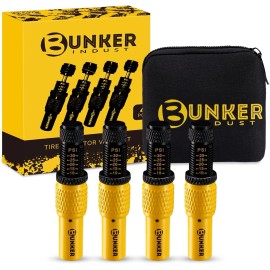 Unbranded BUNKER INDUST Adjustable Auto-Stop Tire Deflator Valve Kit (10-30 PSI),4 PCS