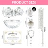 7Pcs Baby Girl Baptism Set, Baptism Socks Pearl Headband Cross