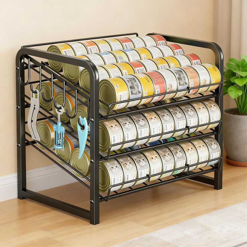 Iron Cat Food Container, Can Organizer for Pantry, Pet Food