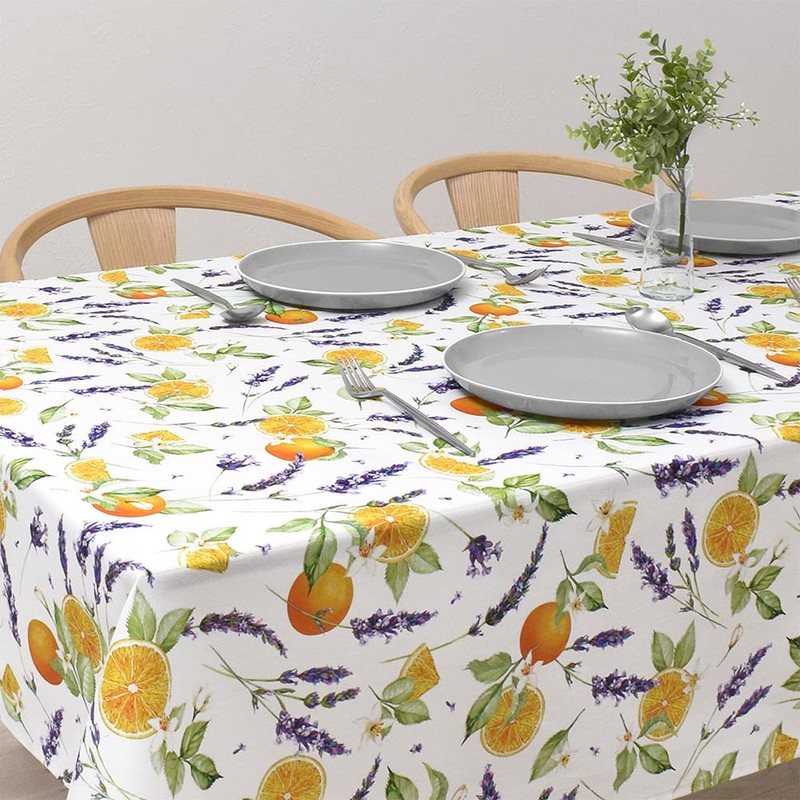 Style Decor W4702010 Tablecloth, 100% Cotton, Fashionable, Rectangle, Nordic, 56.9