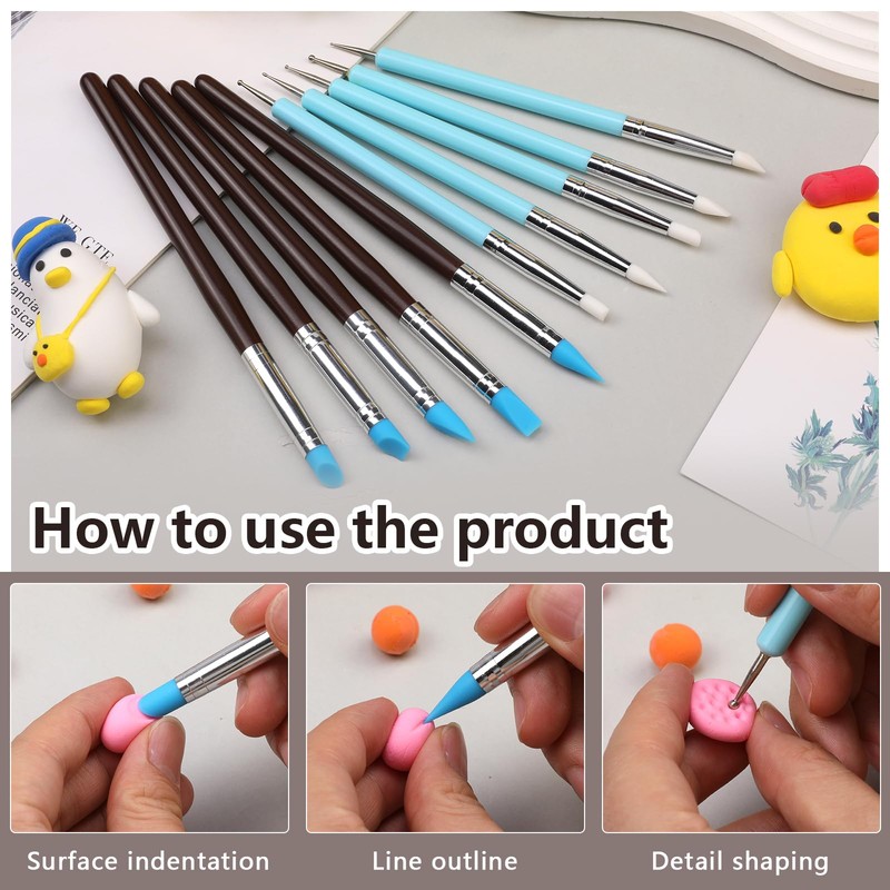 10 Pcs Silicone Clay Tools, Silicone Sculpting Tools, Polymer Clay